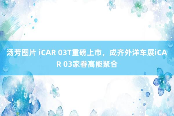 汤芳图片 iCAR 03T重磅上市，成齐外洋车展iCAR 03家眷高能聚合