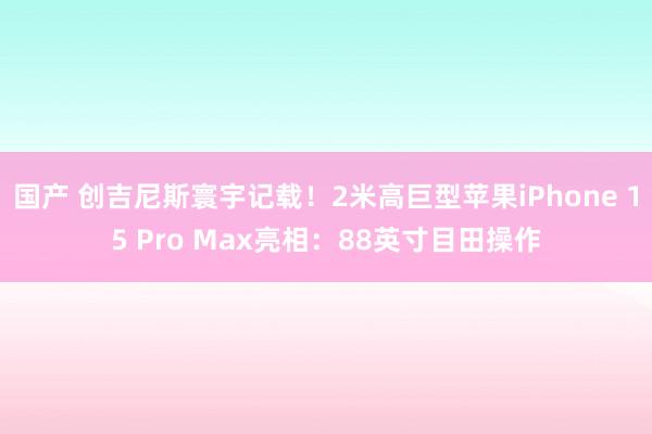 国产 创吉尼斯寰宇记载！2米高巨型苹果iPhone 15 Pro Max亮相：88英寸目田操作