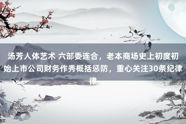 汤芳人体艺术 六部委连合，老本商场史上初度初始上市公司财务作秀概括惩防，重心关注30条纪律