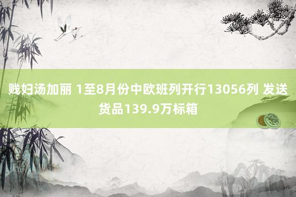 贱妇汤加丽 1至8月份中欧班列开行13056列 发送货品139.9万标箱