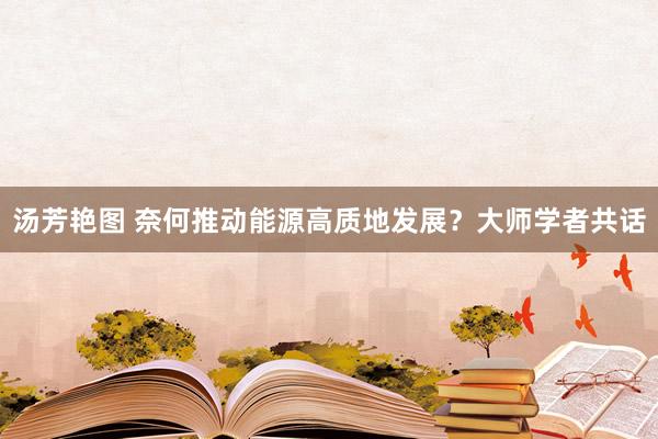 汤芳艳图 奈何推动能源高质地发展？大师学者共话