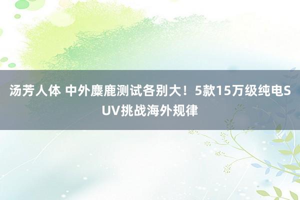 汤芳人体 中外麋鹿测试各别大！5款15万级纯电SUV挑战海外规律
