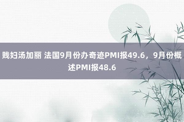 贱妇汤加丽 法国9月份办奇迹PMI报49.6，9月份概述PMI报48.6