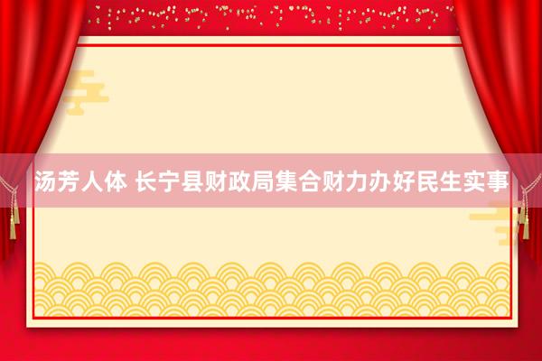 汤芳人体 长宁县财政局集合财力办好民生实事