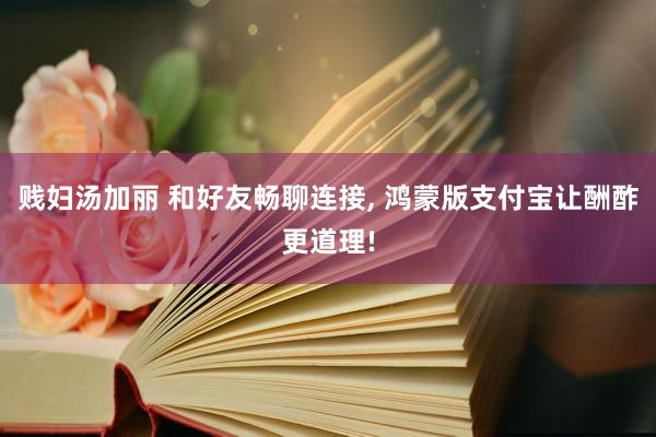 贱妇汤加丽 和好友畅聊连接， 鸿蒙版支付宝让酬酢更道理!