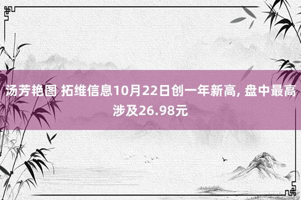 汤芳艳图 拓维信息10月22日创一年新高， 盘中最高涉及26.98元