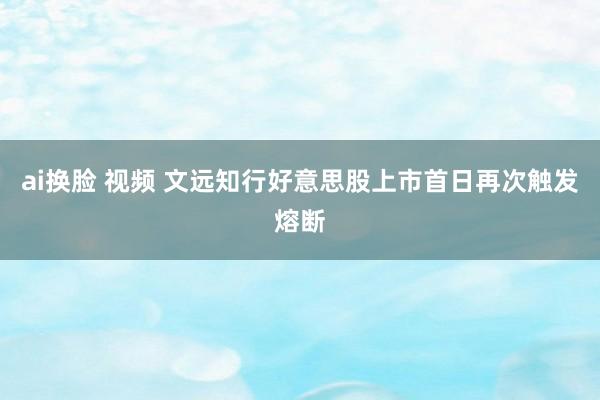 ai换脸 视频 文远知行好意思股上市首日再次触发熔断