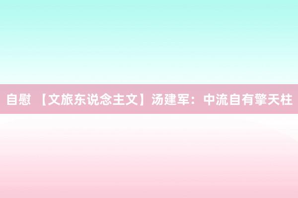 自慰 【文旅东说念主文】汤建军：中流自有擎天柱