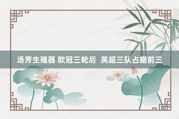 汤芳生殖器 欧冠三轮后  英超三队占据前三