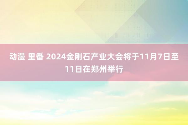 动漫 里番 2024金刚石产业大会将于11月7日至11日在郑州举行