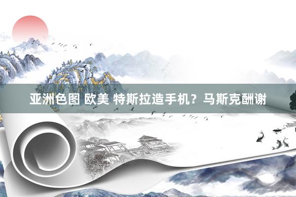 亚洲色图 欧美 特斯拉造手机？马斯克酬谢