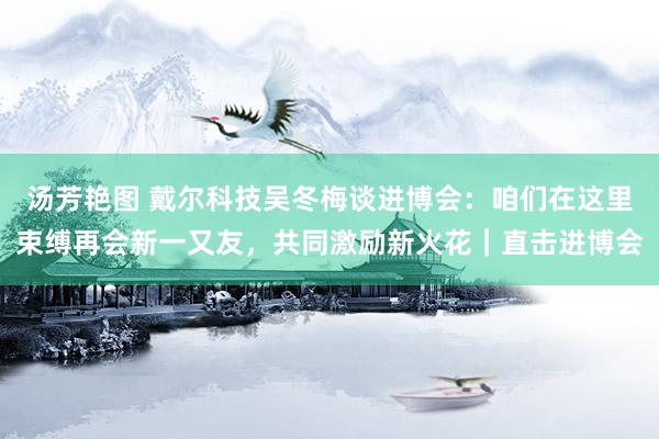 汤芳艳图 戴尔科技吴冬梅谈进博会：咱们在这里束缚再会新一又友，共同激励新火花｜直击进博会
