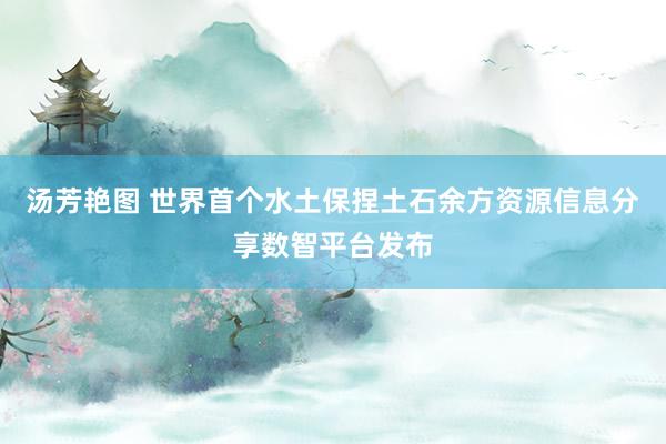 汤芳艳图 世界首个水土保捏土石余方资源信息分享数智平台发布