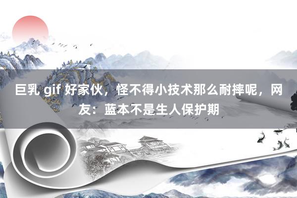 巨乳 gif 好家伙，怪不得小技术那么耐摔呢，网友：蓝本不是生人保护期