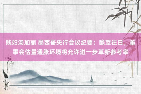 贱妇汤加丽 墨西哥央行会议纪要：瞻望往日，董事会估量通胀环境将允许进一步革新参考率