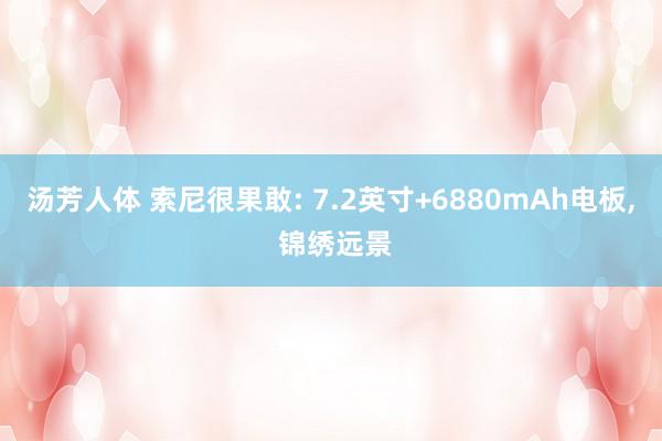 汤芳人体 索尼很果敢: 7.2英寸+6880mAh电板， 锦绣远景