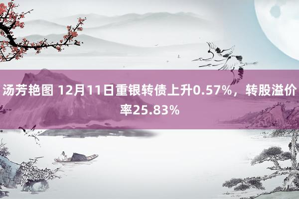 汤芳艳图 12月11日重银转债上升0.57%，转股溢价率25.83%