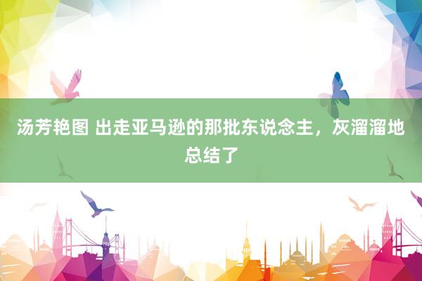 汤芳艳图 出走亚马逊的那批东说念主，灰溜溜地总结了