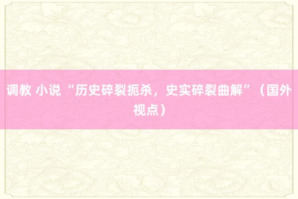 调教 小说 “历史碎裂扼杀，史实碎裂曲解”（国外视点）