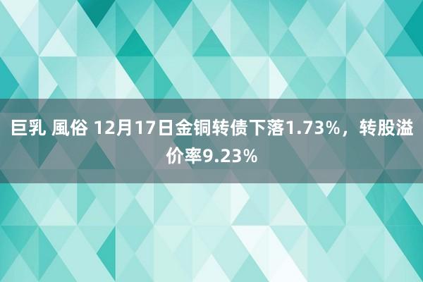 巨乳 風俗 12月17日金铜转债下落1.73%，转股溢价率9.23%