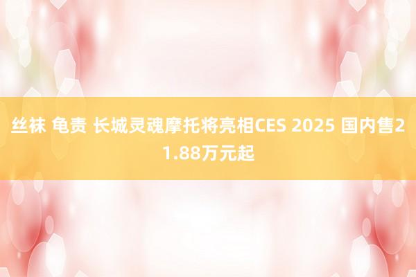丝袜 龟责 长城灵魂摩托将亮相CES 2025 国内售21.88万元起