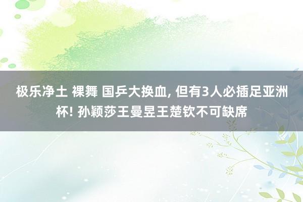 极乐净土 裸舞 国乒大换血， 但有3人必插足亚洲杯! 孙颖莎王曼昱王楚钦不可缺席