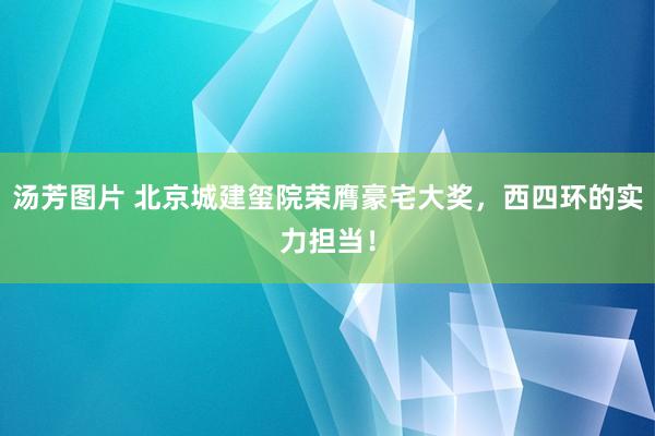 汤芳图片 北京城建玺院荣膺豪宅大奖，西四环的实力担当！
