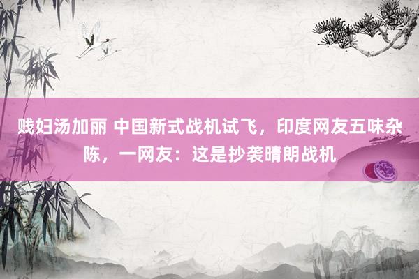 贱妇汤加丽 中国新式战机试飞，印度网友五味杂陈，一网友：这是抄袭晴朗战机