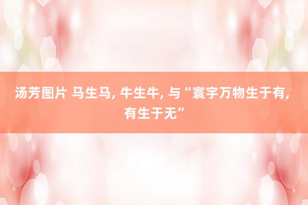 汤芳图片 马生马， 牛生牛， 与“寰宇万物生于有， 有生于无”