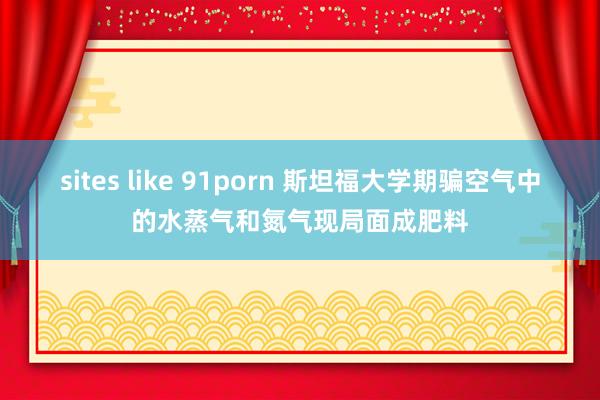 sites like 91porn 斯坦福大学期骗空气中的水蒸气和氮气现局面成肥料