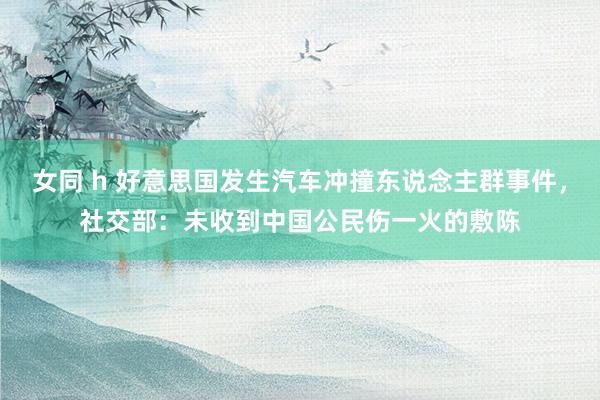 女同 h 好意思国发生汽车冲撞东说念主群事件，社交部：未收到中国公民伤一火的敷陈
