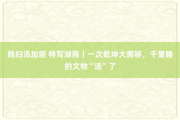 贱妇汤加丽 特写湖南丨一次乾坤大挪移，千里睡的文物“活”了