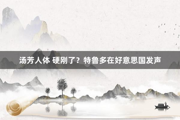 汤芳人体 硬刚了？特鲁多在好意思国发声