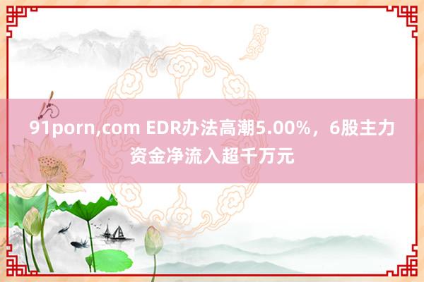 91porn，com EDR办法高潮5.00%，6股主力资金净流入超千万元