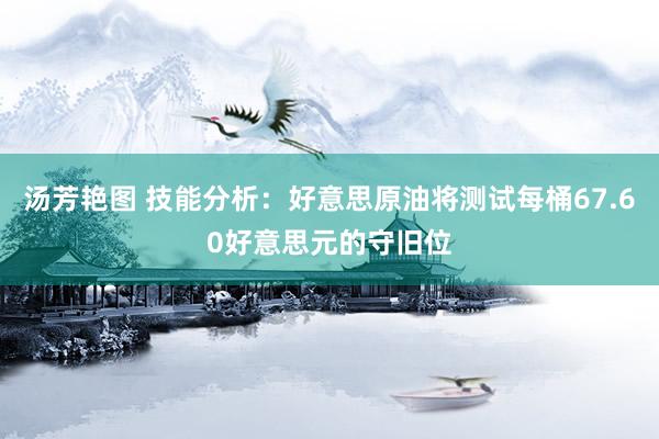 汤芳艳图 技能分析：好意思原油将测试每桶67.60好意思元的守旧位