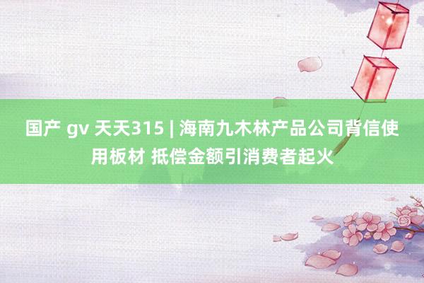国产 gv 天天315 | 海南九木林产品公司背信使用板材 抵偿金额引消费者起火