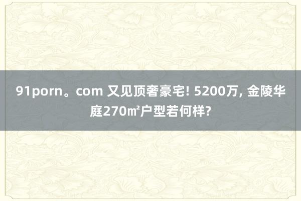 91porn。com 又见顶奢豪宅! 5200万， 金陵华庭270㎡户型若何样?