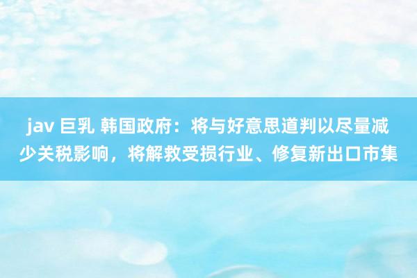 jav 巨乳 韩国政府：将与好意思道判以尽量减少关税影响，将解救受损行业、修复新出口市集
