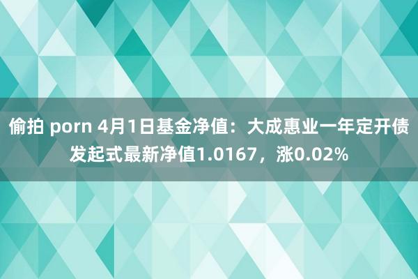 偷拍 porn 4月1日基金净值：大成惠业一年定开债发起式最新净值1.0167，涨0.02%