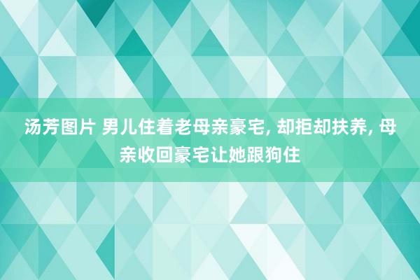 汤芳图片 男儿住着老母亲豪宅， 却拒却扶养， 母亲收回豪宅让她跟狗住