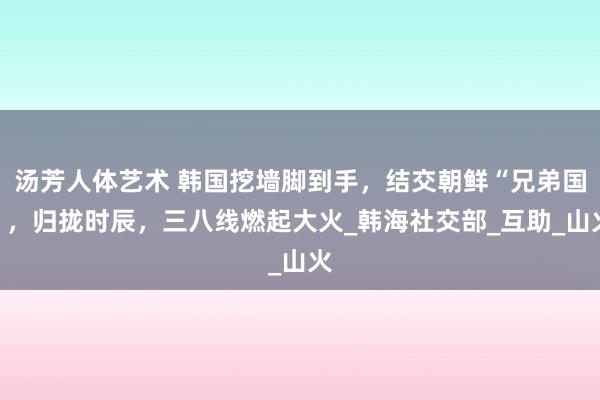 汤芳人体艺术 韩国挖墙脚到手，结交朝鲜“兄弟国”，归拢时辰，三八线燃起大火_韩海社交部_互助_山火