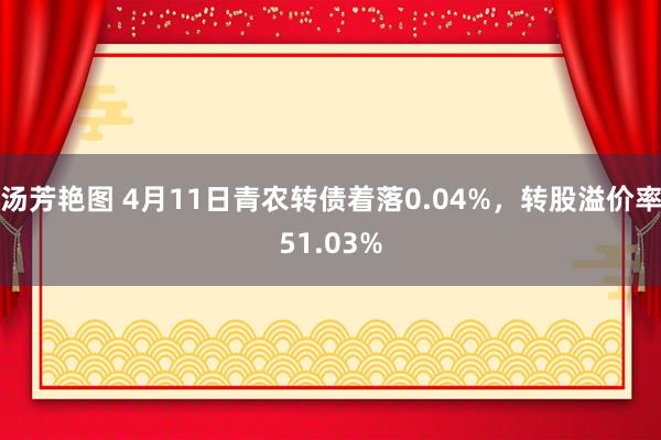 汤芳艳图 4月11日青农转债着落0.04%，转股溢价率51.03%