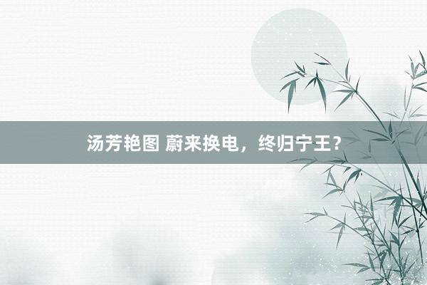 汤芳艳图 蔚来换电，终归宁王？