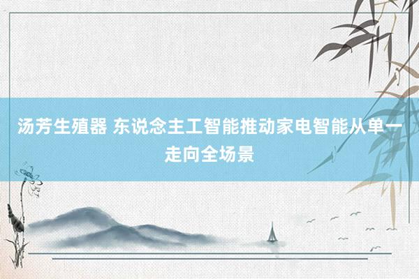 汤芳生殖器 东说念主工智能推动家电智能从单一走向全场景